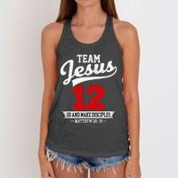 Jesus and Baseball Team Jesus Christian Matthew 2819 Verse Women's Knotted Racerback Tank