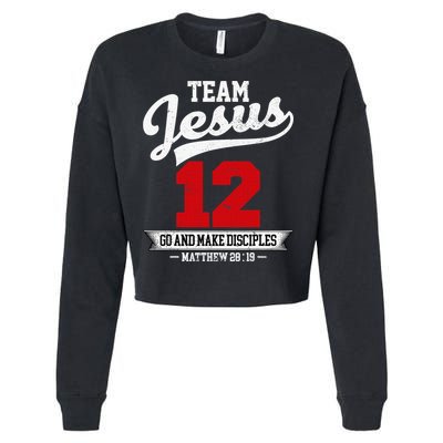 Jesus and Baseball Team Jesus Christian Matthew 2819 Verse Cropped Pullover Crew