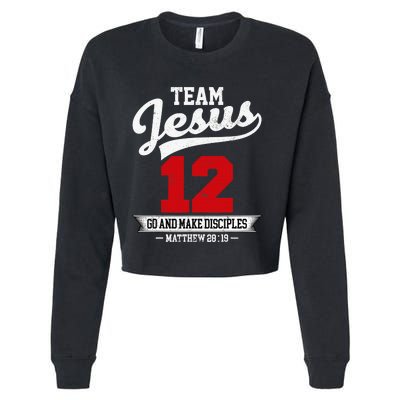 Jesus and Baseball Team Jesus Christian Matthew 2819 Verse Cropped Pullover Crew