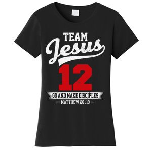 Jesus and Baseball Team Jesus Christian Matthew 2819 Verse Women's T-Shirt