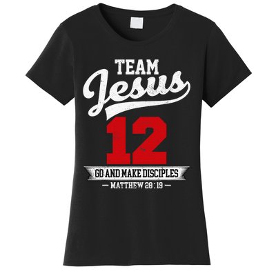 Jesus and Baseball Team Jesus Christian Matthew 2819 Verse Women's T-Shirt