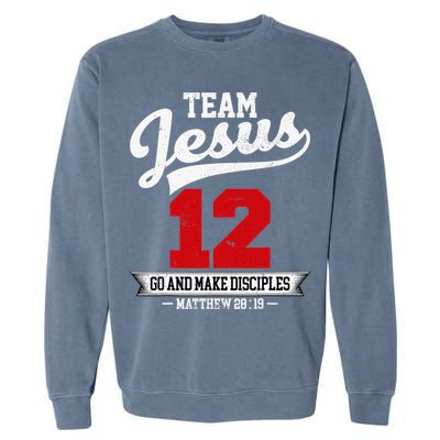 Jesus and Baseball Team Jesus Christian Matthew 2819 Verse Garment-Dyed Sweatshirt