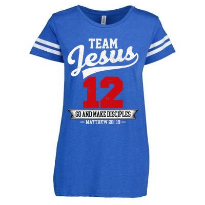 Jesus and Baseball Team Jesus Christian Matthew 2819 Verse Enza Ladies Jersey Football T-Shirt