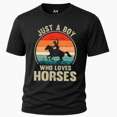 Just A Boy Who Loves Horses Recto Riding Lovers Performance Shirt