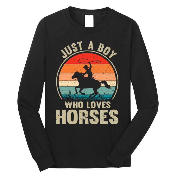 Just A Boy Who Loves Horses Recto Riding Lovers Long Sleeve Shirt