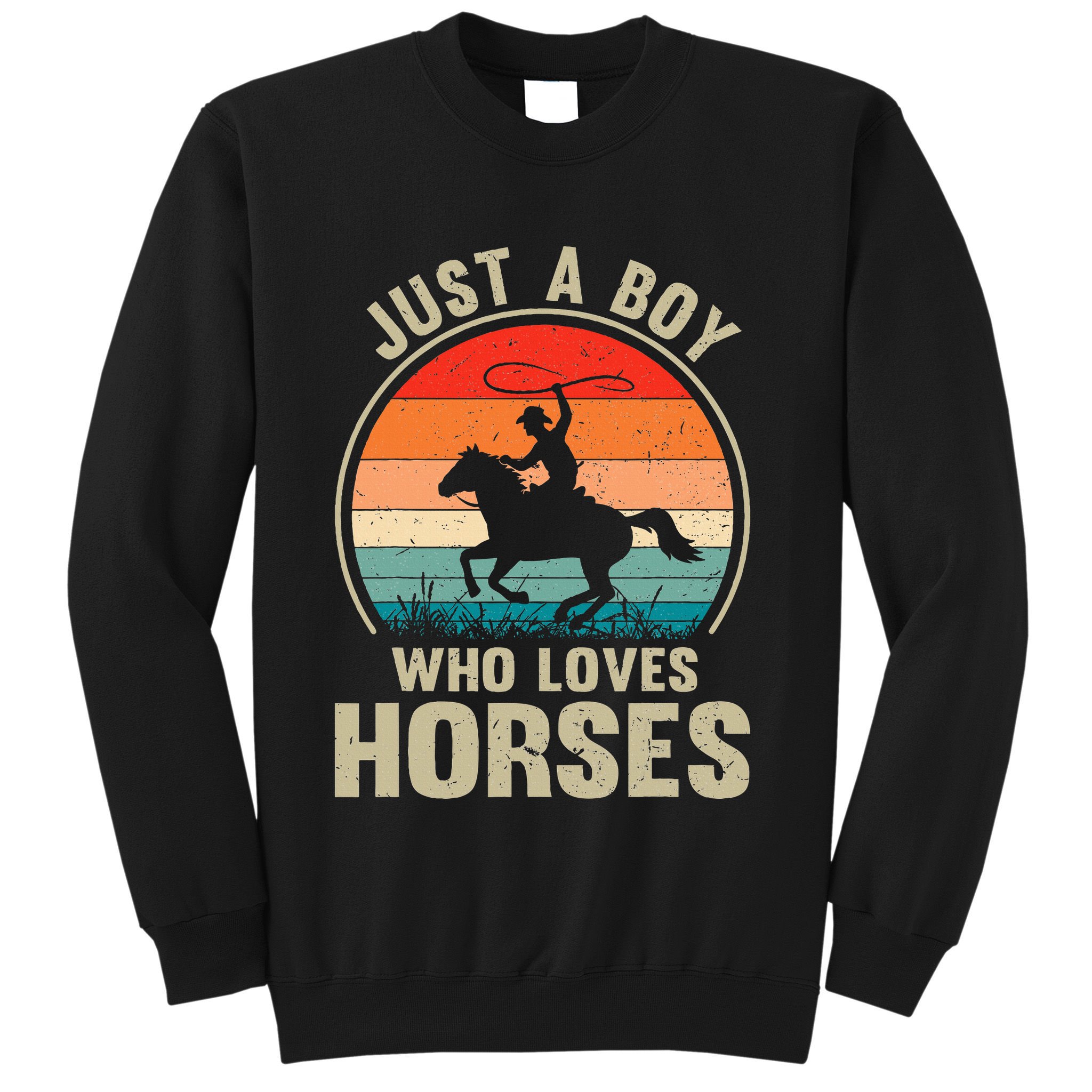 Just A Boy Who Loves Horses Recto Riding Lovers Sweatshirt