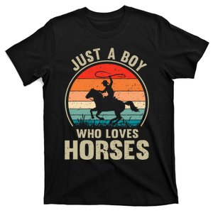 Just A Boy Who Loves Horses Recto Riding Lovers T-Shirt