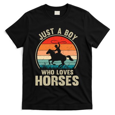 Just A Boy Who Loves Horses Recto Riding Lovers T-Shirt
