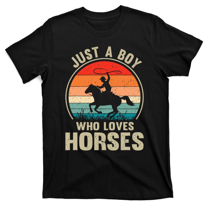 Just A Boy Who Loves Horses Recto Riding Lovers T-Shirt