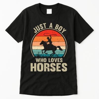 Just A Boy Who Loves Horses Recto Riding Lovers Tall T-Shirt