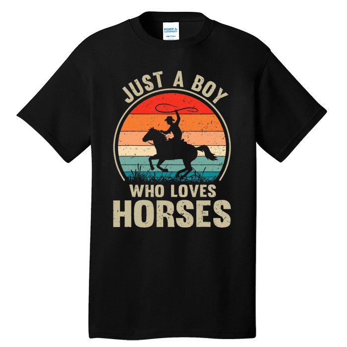 Just A Boy Who Loves Horses Recto Riding Lovers Tall T-Shirt