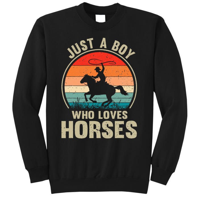 Just A Boy Who Loves Horses Recto Riding Lovers Tall Sweatshirt