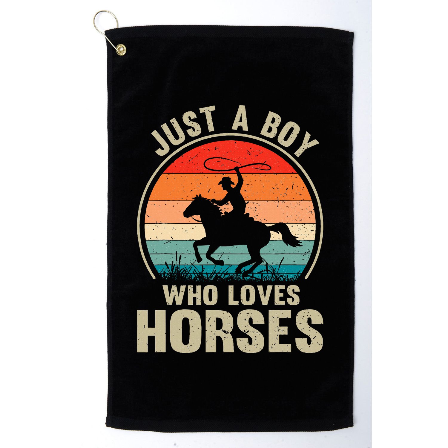 Just A Boy Who Loves Horses Recto Riding Lovers Golf Towel