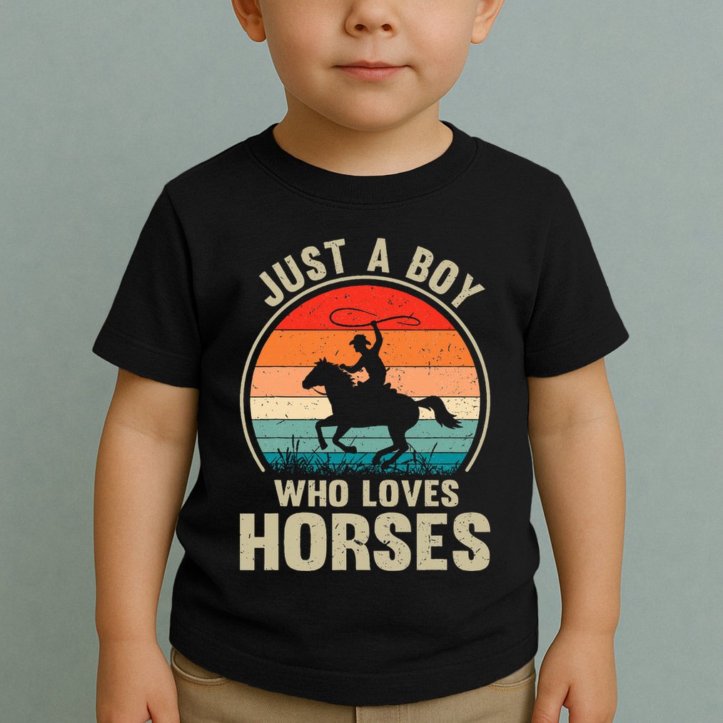 Just A Boy Who Loves Horses Recto Riding Lovers Toddler T-Shirt
