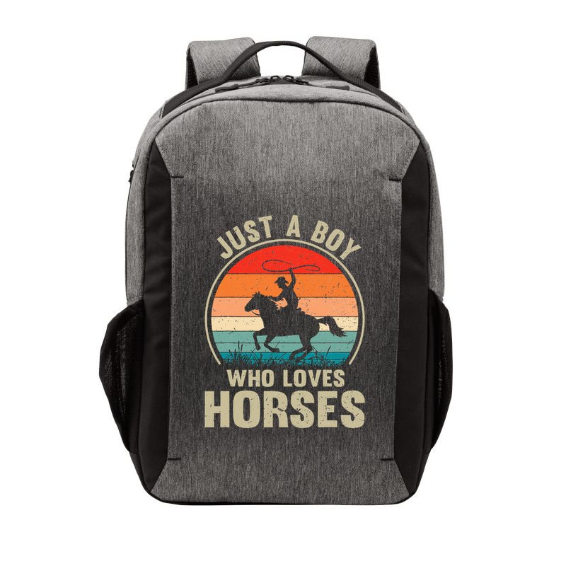 Just A Boy Who Loves Horses Recto Riding Lovers Vector Backpack