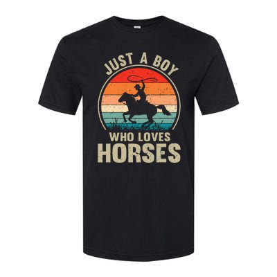 Just A Boy Who Loves Horses Recto Riding Lovers Softstyle® CVC T-Shirt