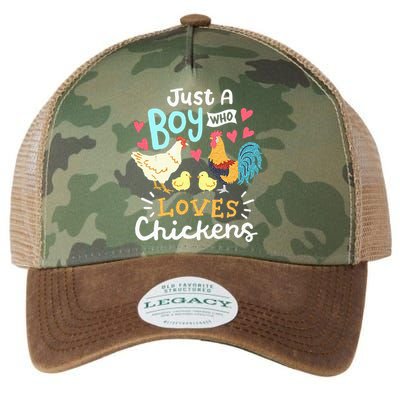 Just A Boy Who Loves Chickens Farm Chicken Legacy Tie Dye Trucker Hat