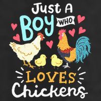 Just A Boy Who Loves Chickens Farm Chicken 7 Panel Mesh Trucker Snapback Hat