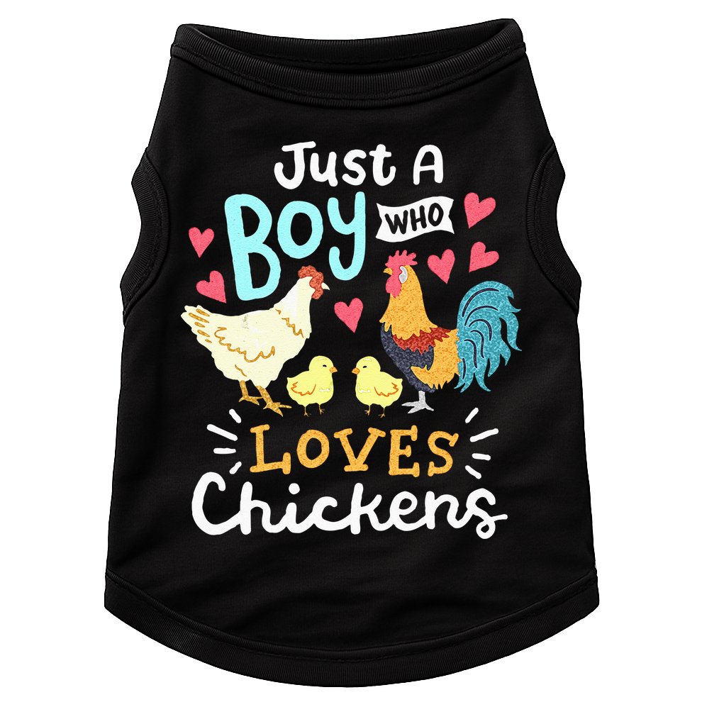 Just A Boy Who Loves Chickens Farm Chicken Doggie Tank