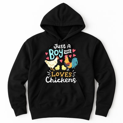 Just A Boy Who Loves Chickens Farm Chicken Hoodie