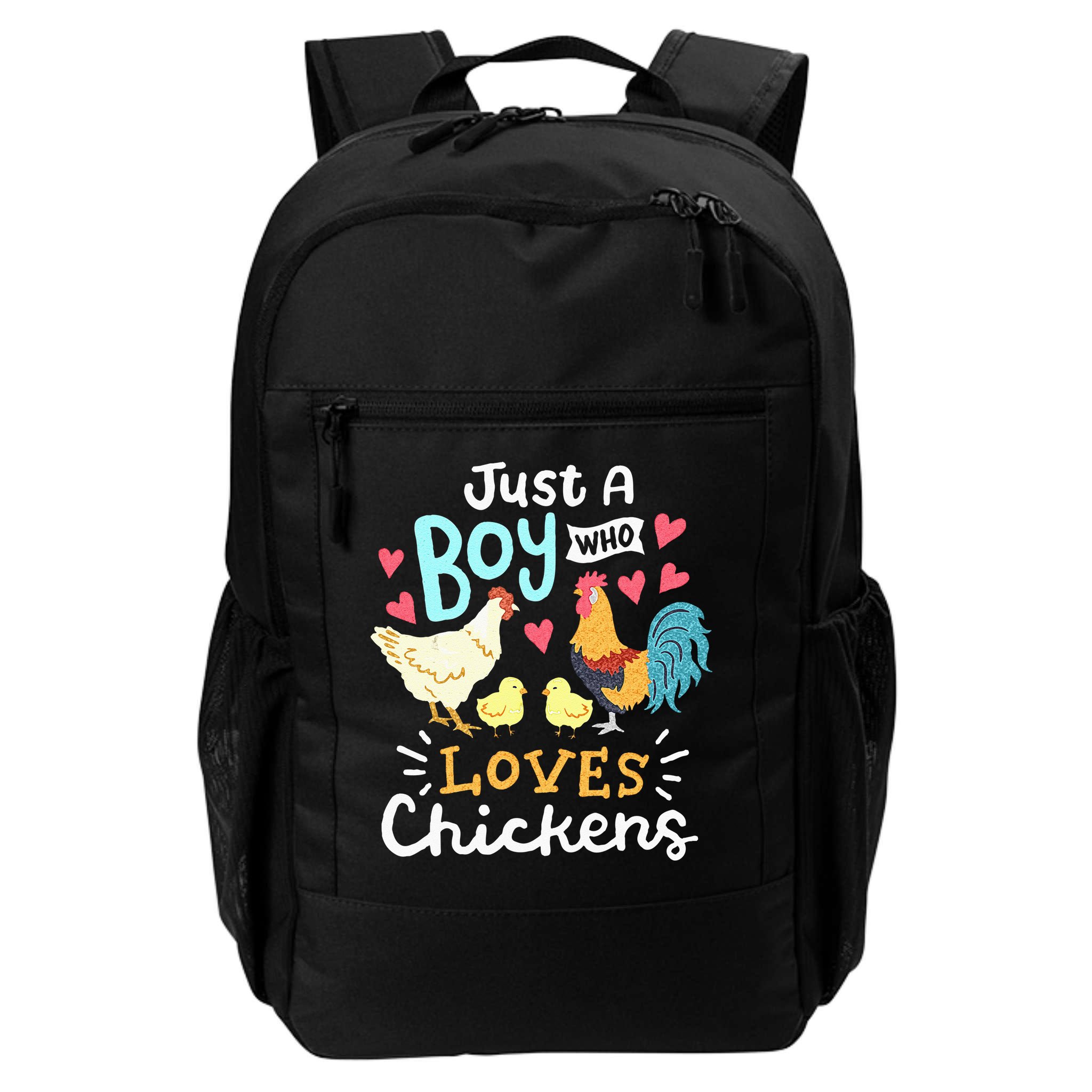 Just A Boy Who Loves Chickens Farm Chicken Backpack