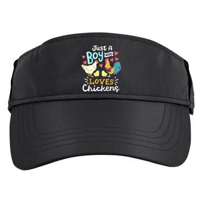 Just A Boy Who Loves Chickens Farm Chicken Adult Drive Performance Visor
