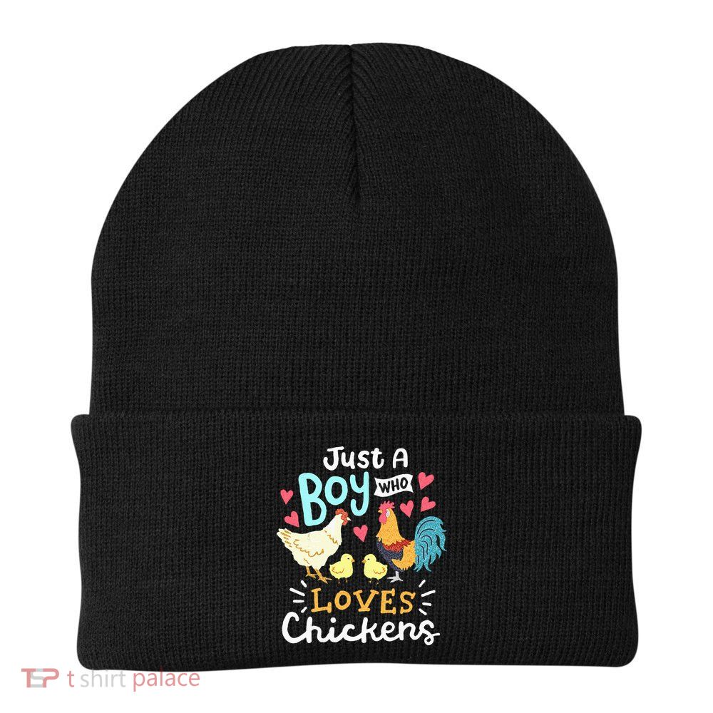 Just A Boy Who Loves Chickens Farm Chicken Beanie