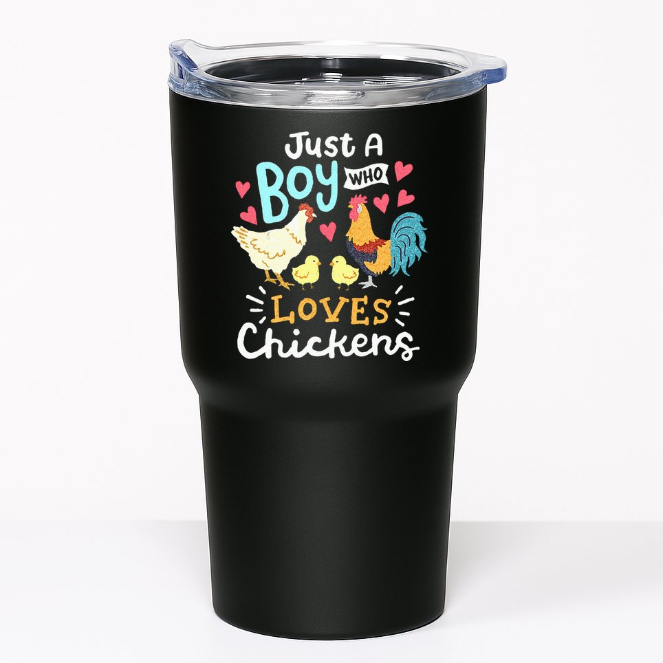 Just A Boy Who Loves Chickens Farm Chicken Tumbler