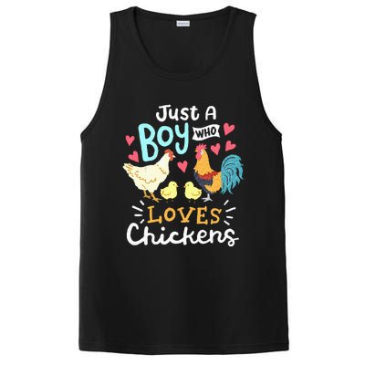 Just A Boy Who Loves Chickens Farm Chicken PosiCharge Competitor Tank