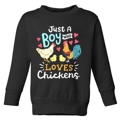 Just A Boy Who Loves Chickens Farm Chicken Toddler Sweatshirt