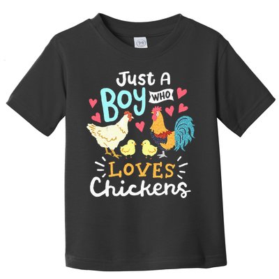 Just A Boy Who Loves Chickens Farm Chicken Toddler T-Shirt