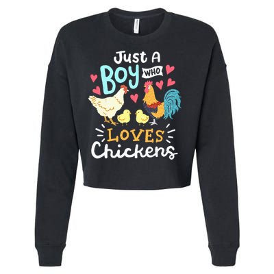 Just A Boy Who Loves Chickens Farm Chicken Cropped Pullover Crew