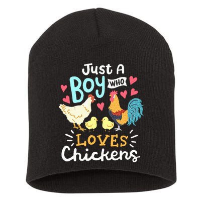Just A Boy Who Loves Chickens Farm Chicken Short Acrylic Beanie