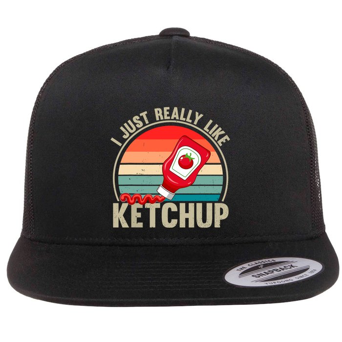 Just A Boy Who Loves K.E.T..C.H.U.P. Catsup Flat Bill Trucker Hat
