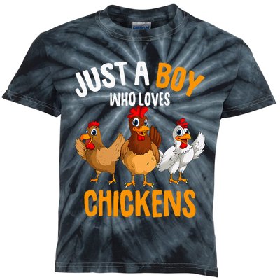 Just A Boy Who Loves Chickens Kids Tie-Dye T-Shirt