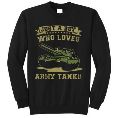 Just A Boy Who Loves Army Tanks Military Ww2 Tanks Sweatshirt