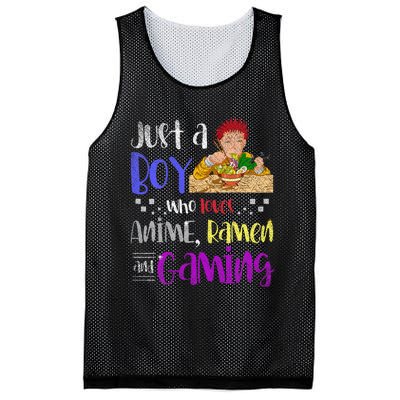 Just A Boy Who Loves Anime Ramen And Gaming Gamer Mesh Reversible Basketball Jersey Tank