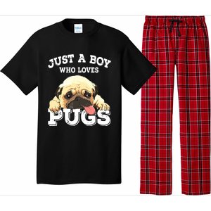 Just A Boy Who Loves Pugs Funny Pug Lover Gift For Boy Pajama Set