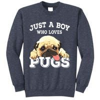 Just A Boy Who Loves Pugs Funny Pug Lover Gift For Boy Sweatshirt