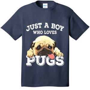 Just A Boy Who Loves Pugs Funny Pug Lover Gift For Boy T-Shirt