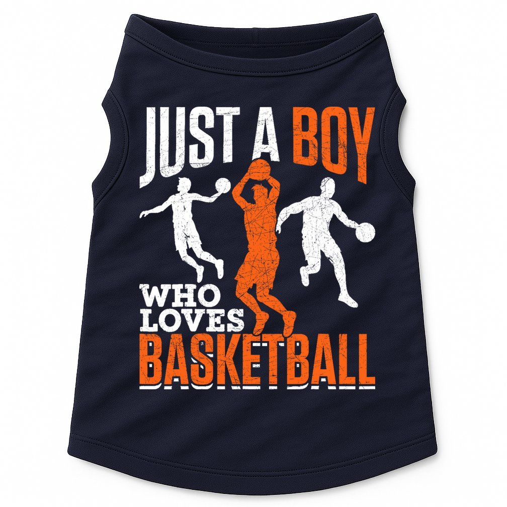 Just A Boy Who Loves Basketball Player Sport Basketball Doggie Tank