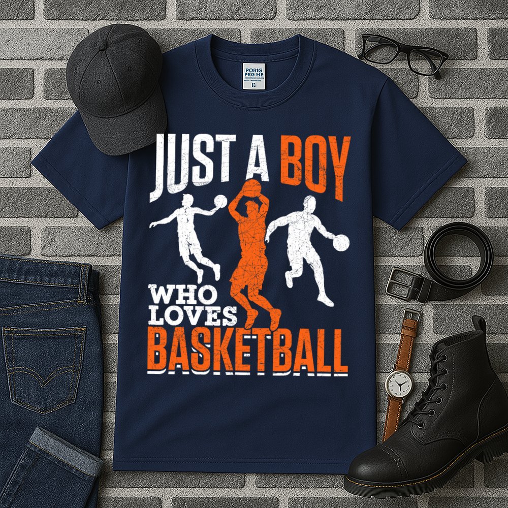 Just A Boy Who Loves Basketball Player Sport Basketball Tall T-Shirt