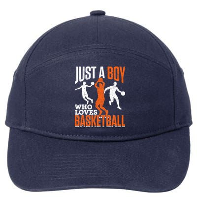 Just A Boy Who Loves Basketball Player Sport Basketball 7-Panel Snapback Hat