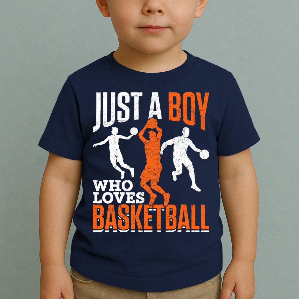 Just A Boy Who Loves Basketball Player Sport Basketball Toddler T-Shirt