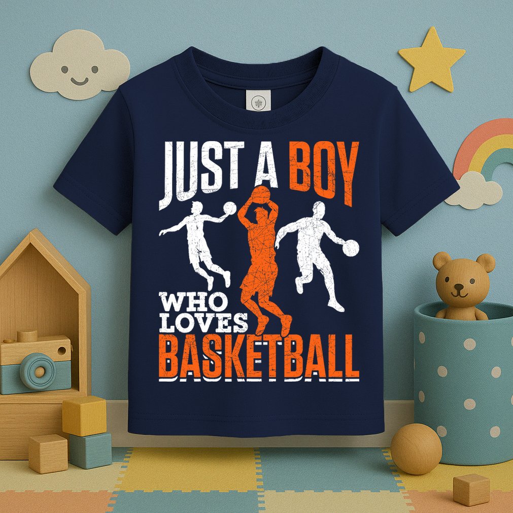 Just A Boy Who Loves Basketball Player Sport Basketball Toddler T-Shirt