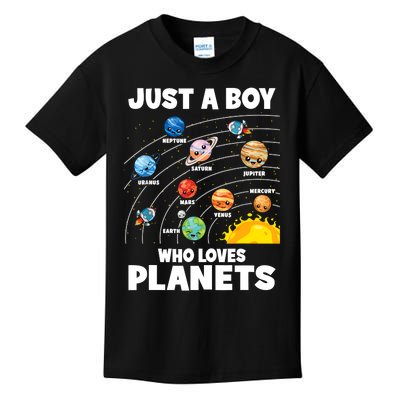 Just A Boy Who Loves Planets Solar System Astrology Space Kids T-Shirt