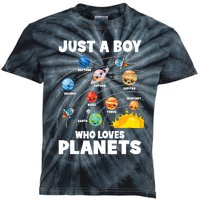 Just A Boy Who Loves Planets Solar System Astrology Space Kids Tie-Dye T-Shirt