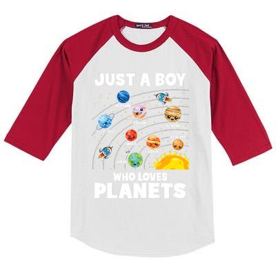 Just A Boy Who Loves Planets Solar System Astrology Space Kids Colorblock Raglan Jersey