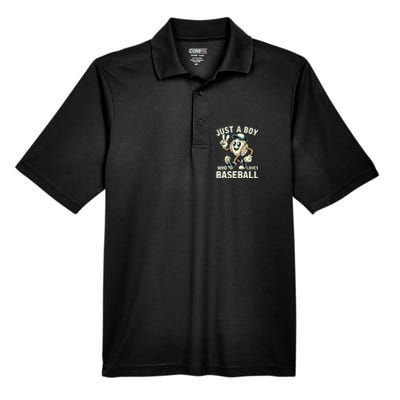 Just A Boy Who Loves Baseball Boy Men's Origin Performance Pique Polo