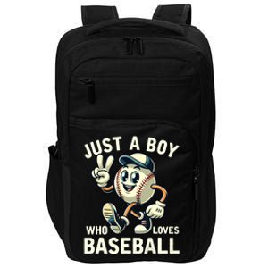 Just A Boy Who Loves Baseball Boy Impact Tech Backpack